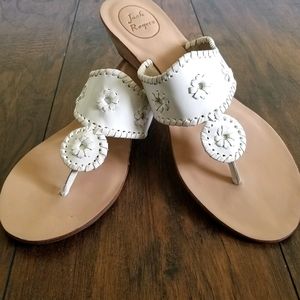 Jack Rogers White mid wedge sandal 9.5